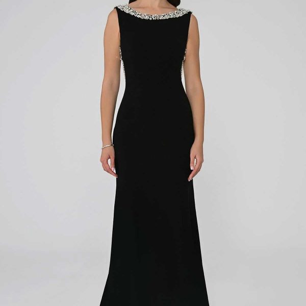 Long Elegant Backless Dress with the Design of Pearl and the Stone - Image 2