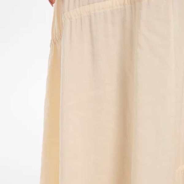 Asymmetrical Ruched Ecru Skirt - Image 3