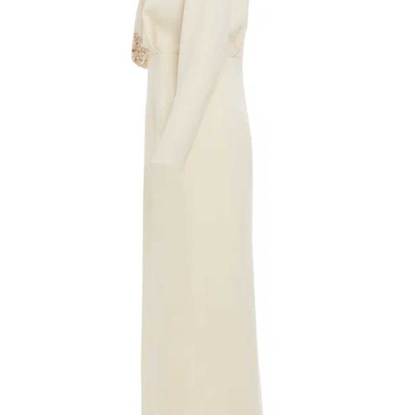 Long Beige Pleated Dress - Image 3