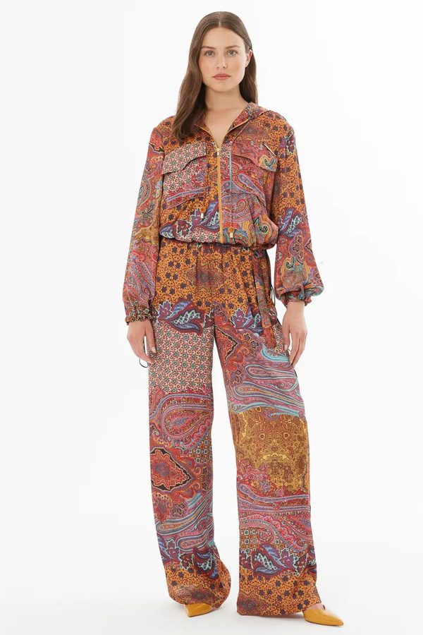 Hooded Jacket with Cinched Elastic Waist