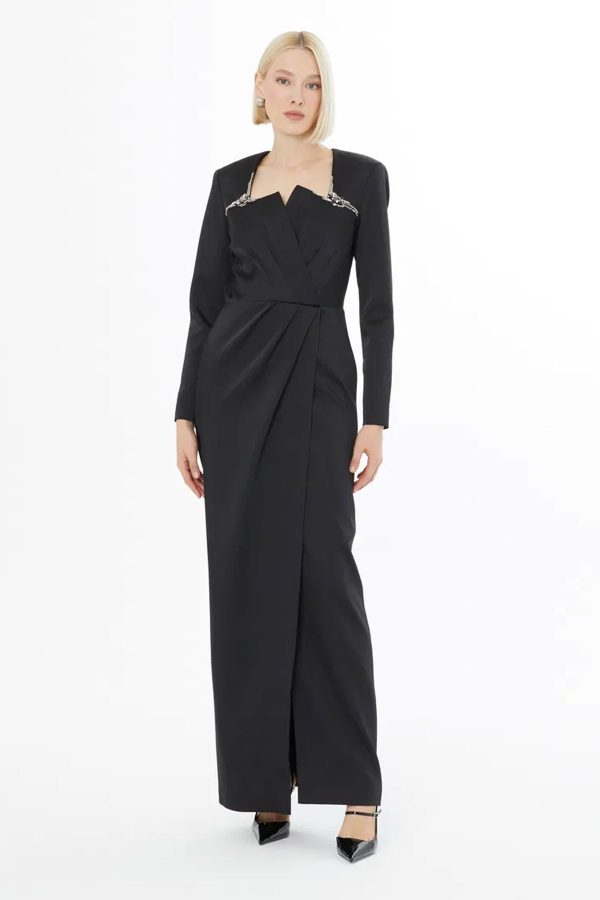 Beaded Dress with Concealed Back Zipper