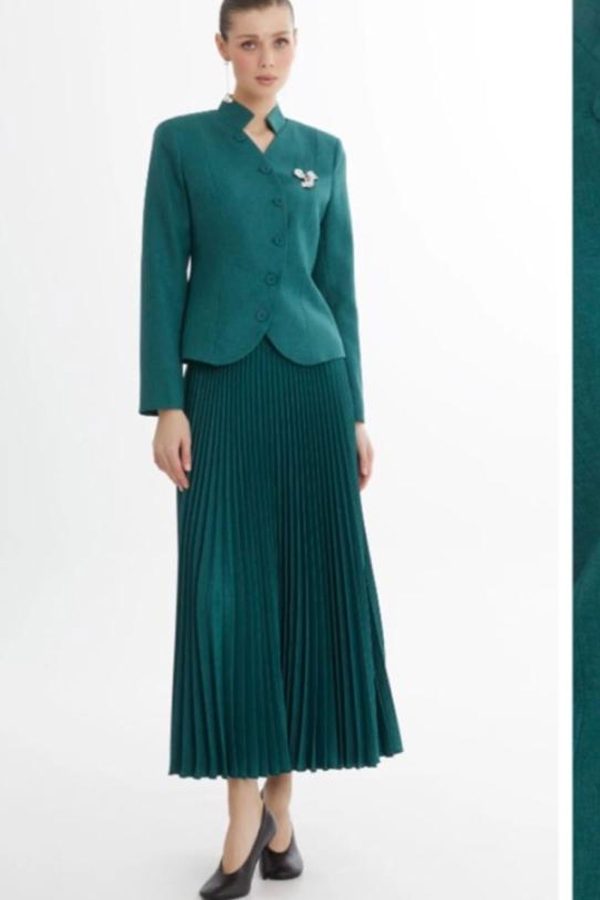Blazer & Pleated Skirt Set