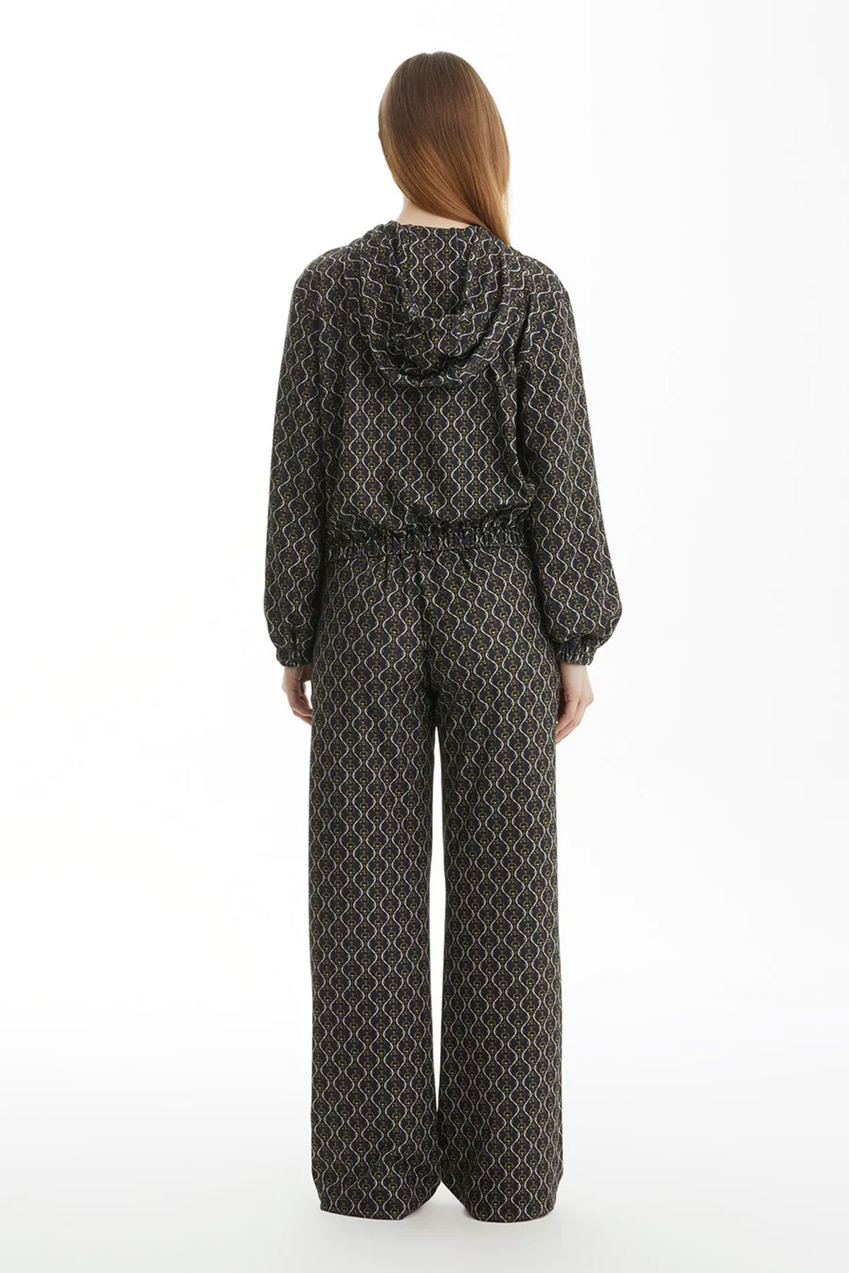Black Patterned Hooded Tracksuit - Image 3
