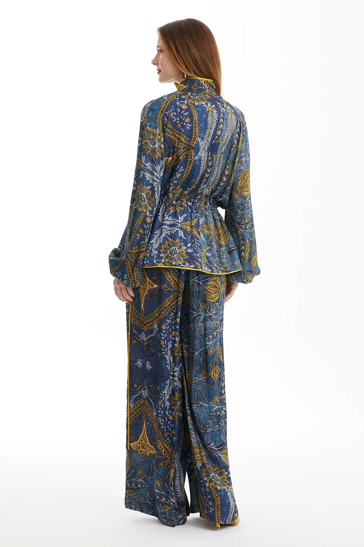 Patterned Drawstring Waist Jacket - Image 2