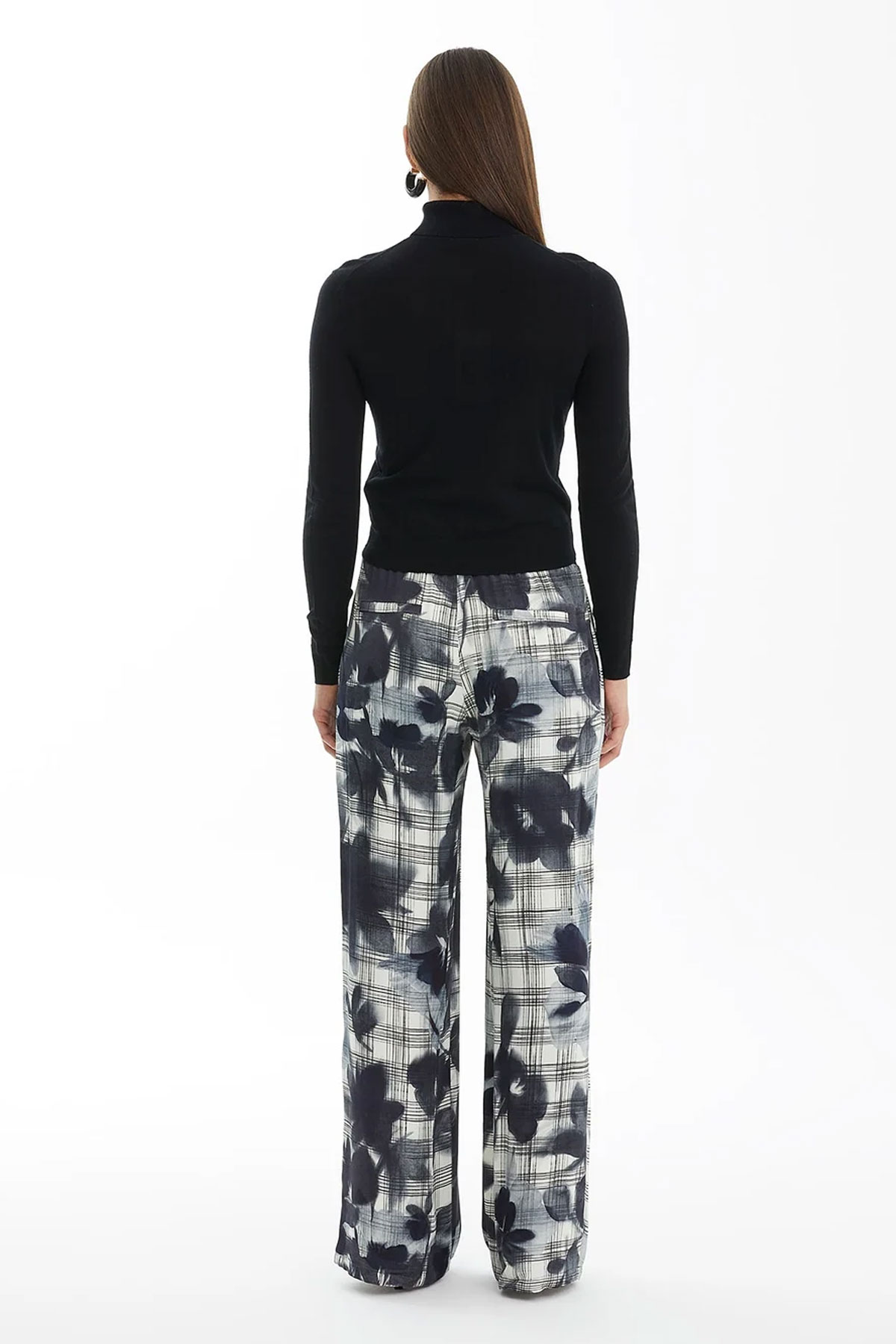 Patterned Wide-Leg Pants - Image 2