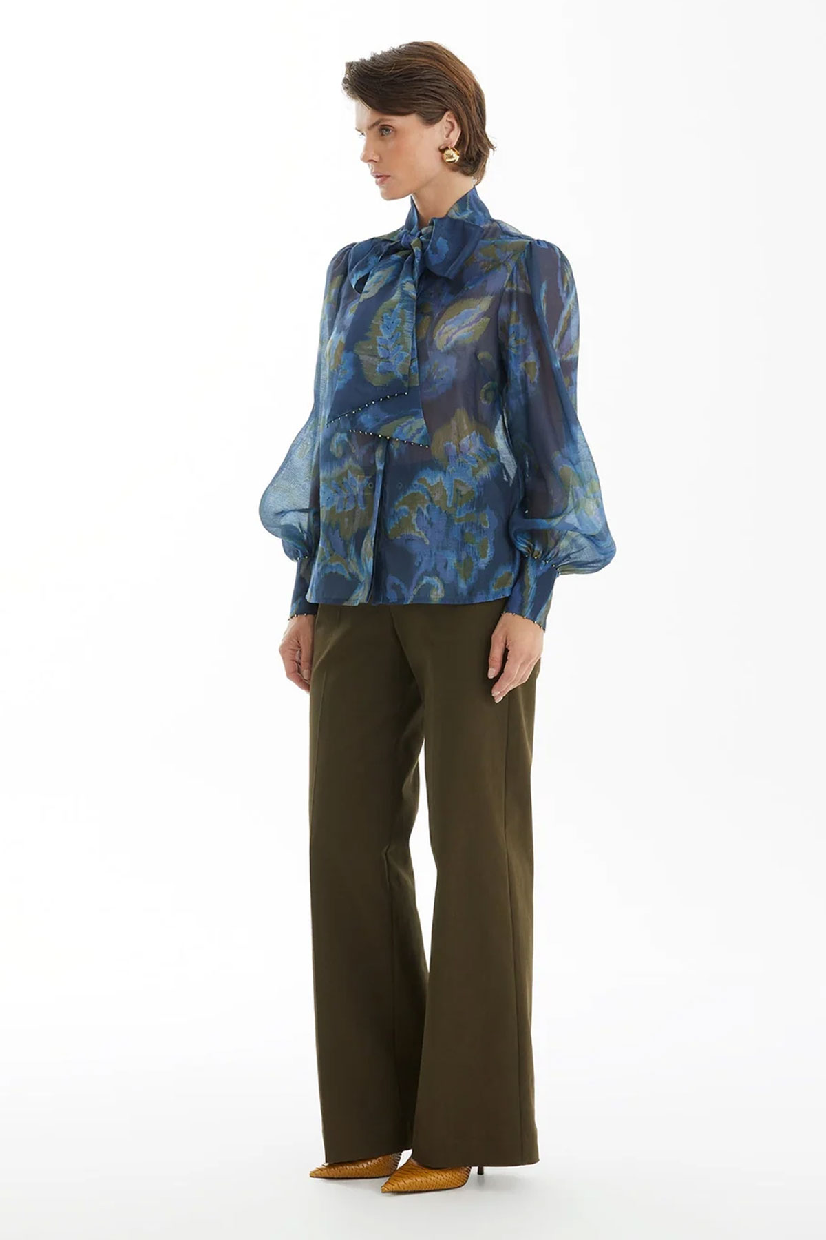 Tie-Bow Blouse with Crystal Details - Image 2
